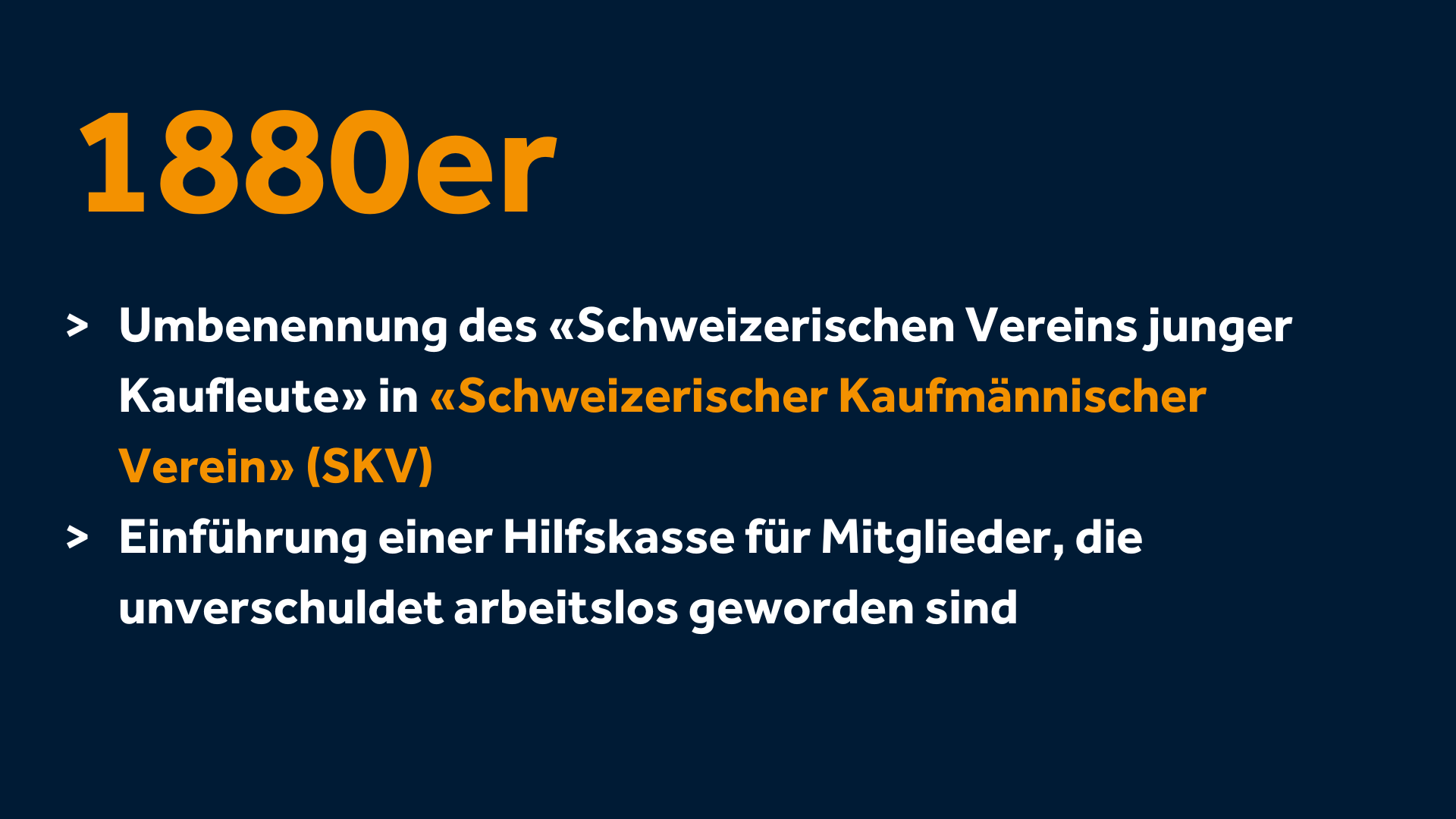 Bild-Slider zur Zeitleiste des Kaufmännischen Verbands Schweiz